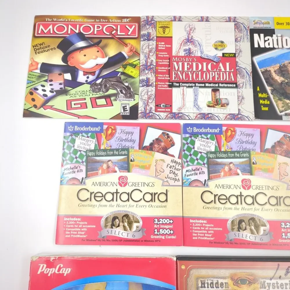 PC CD-ROM Video Game Software Lot of 10 Monopoly Incredibles CreataCard Untested